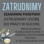 Zatrudnimy osobę do pracy w kuchni