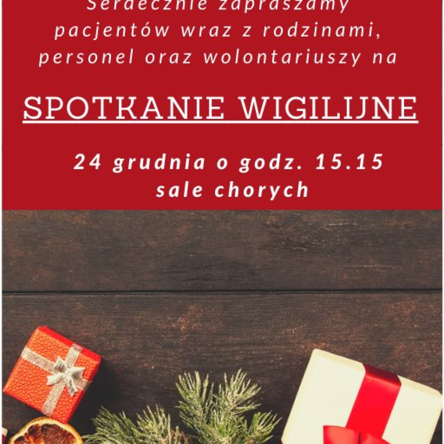 Zaproszenie na spotkanie Wigilijne