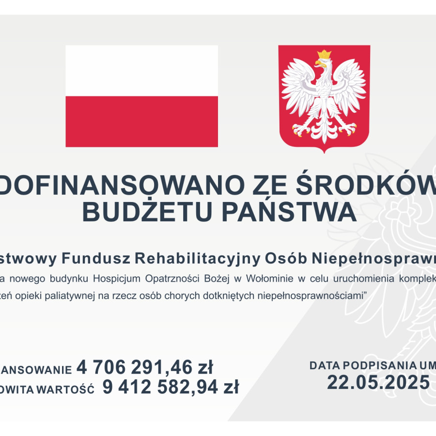 Otrzymaliśmy dofinansowanie na budowę nowego hospicjum!